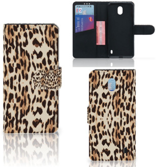 B2Ctelecom Nokia 1 Plus Telefoonhoesje met Pasjes Leopard