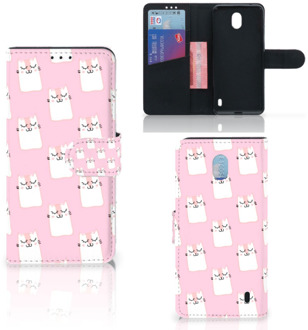 B2Ctelecom Nokia 1 Plus Telefoonhoesje met Pasjes Sleeping Cats