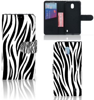 B2Ctelecom Nokia 1 Plus Telefoonhoesje met Pasjes Zebra