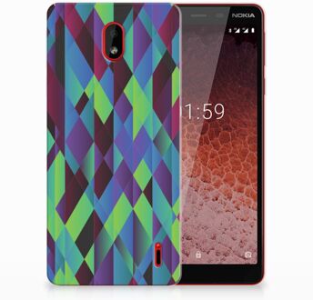 B2Ctelecom Nokia 1 Plus TPU Hoesje Design Abstract Green Blue