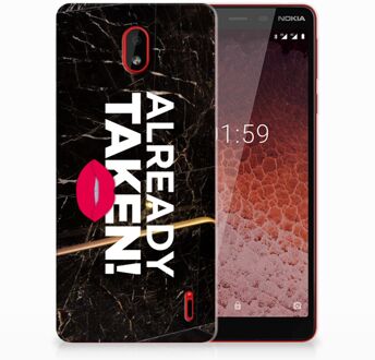 B2Ctelecom Nokia 1 Plus TPU Hoesje Design Already Taken Black