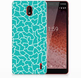 B2Ctelecom Nokia 1 Plus TPU Hoesje Design Cracks Blue