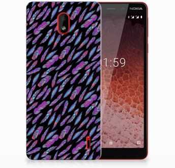 B2Ctelecom Nokia 1 Plus TPU Hoesje Design Feathers Color