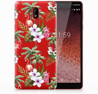 B2Ctelecom Nokia 1 Plus TPU Hoesje Design Flamingo Palms