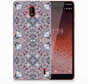 B2Ctelecom Nokia 1 Plus TPU Hoesje Design Flower Tiles