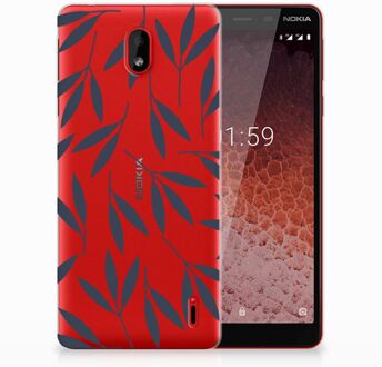 B2Ctelecom Nokia 1 Plus TPU Hoesje Design Leaves Blue