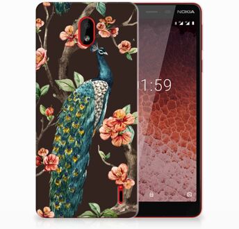 B2Ctelecom Nokia 1 Plus TPU Hoesje Design Pauw met Bloemen