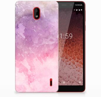 B2Ctelecom Nokia 1 Plus TPU Hoesje Design Pink Purple Paint