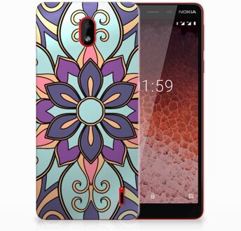 B2Ctelecom Nokia 1 Plus TPU Hoesje Design Purple Flower