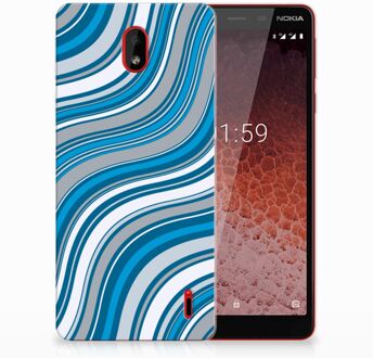 B2Ctelecom Nokia 1 Plus TPU Hoesje Design Waves Blue