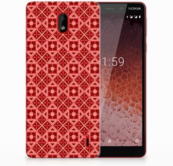 B2Ctelecom Nokia 1 Plus Uniek TPU Hoesje Batik Red