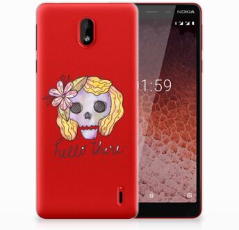 B2Ctelecom Nokia 1 Plus Uniek TPU Hoesje Boho Skull