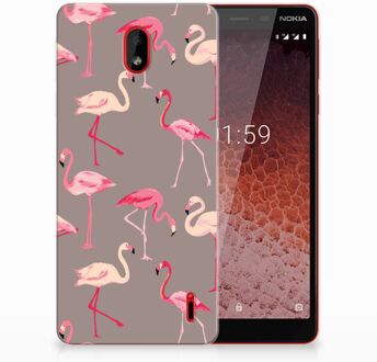 B2Ctelecom Nokia 1 Plus Uniek TPU Hoesje Flamingo