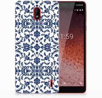 B2Ctelecom Nokia 1 Plus Uniek TPU Hoesje Flower Blue