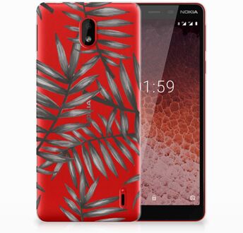 B2Ctelecom Nokia 1 Plus Uniek TPU Hoesje Leaves Grey