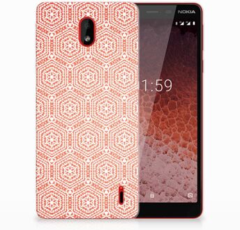 B2Ctelecom Nokia 1 Plus Uniek TPU Hoesje Pattern Orange