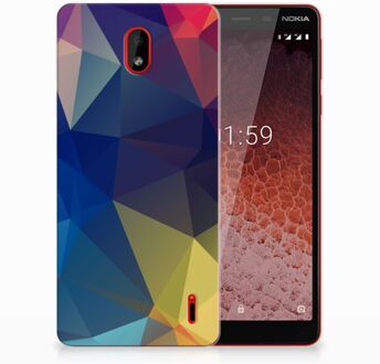 B2Ctelecom Nokia 1 Plus Uniek TPU Hoesje Polygon Dark