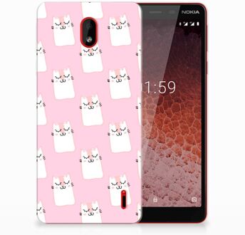 B2Ctelecom Nokia 1 Plus Uniek TPU Hoesje Sleeping Cats