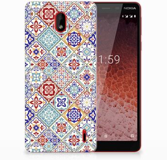 B2Ctelecom Nokia 1 Plus Uniek TPU Hoesje Tiles Color