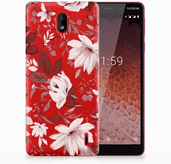 B2Ctelecom Nokia 1 Plus Uniek TPU Hoesje Watercolor Flowers