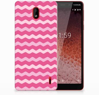 B2Ctelecom Nokia 1 Plus Uniek TPU Hoesje Waves Pink