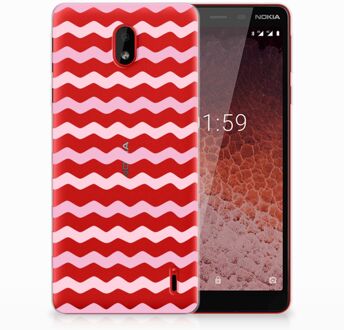 B2Ctelecom Nokia 1 Plus Uniek TPU Hoesje Waves Roze