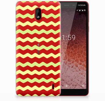 B2Ctelecom Nokia 1 Plus Uniek TPU Hoesje Waves Yellow