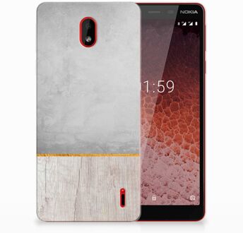 B2Ctelecom Nokia 1 Plus Uniek TPU Hoesje Wood Concrete