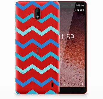 B2Ctelecom Nokia 1 Plus Uniek TPU Hoesje Zigzag Blauw