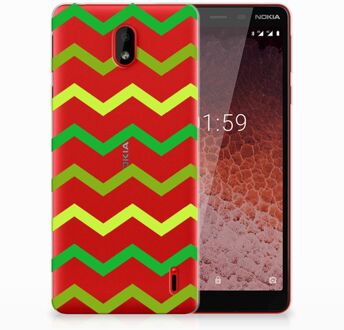 B2Ctelecom Nokia 1 Plus Uniek TPU Hoesje Zigzag Groen