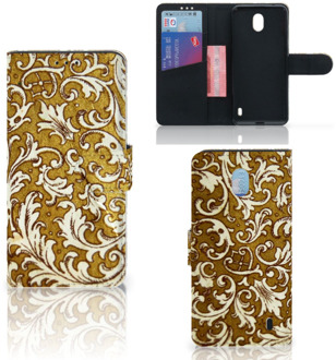 B2Ctelecom Nokia 1 Plus Wallet Case Barok Goud