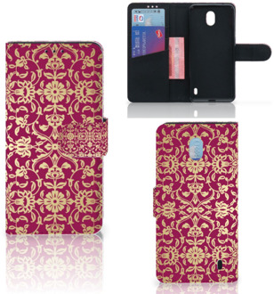 B2Ctelecom Nokia 1 Plus Wallet Case Barok Pink