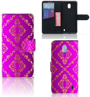 B2Ctelecom Nokia 1 Plus Wallet Case Barok Roze