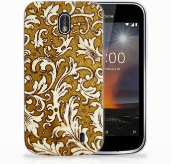 B2Ctelecom Nokia 1 TPU Hoesje Design Barok Goud