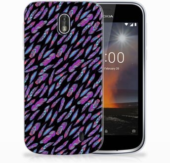 B2Ctelecom Nokia 1 TPU Hoesje Design Feathers Color