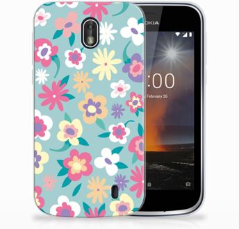 B2Ctelecom Nokia 1 TPU Hoesje Design Flower Power