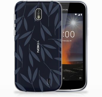 B2Ctelecom Nokia 1 TPU Hoesje Design Leaves Blue