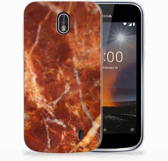 B2Ctelecom Nokia 1 TPU Hoesje Design Marmer Bruin