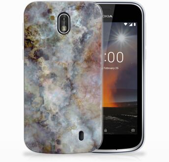 B2Ctelecom Nokia 1 TPU Hoesje Design Marmer Grijs