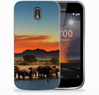 B2Ctelecom Nokia 1 TPU Hoesje Design Olifanten