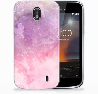 B2Ctelecom Nokia 1 TPU Hoesje Design Pink Purple Paint