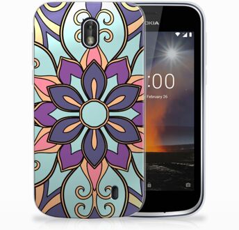 B2Ctelecom Nokia 1 TPU Hoesje Design Purple Flower