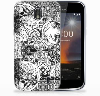 B2Ctelecom Nokia 1 TPU Hoesje Design Skulls Angel