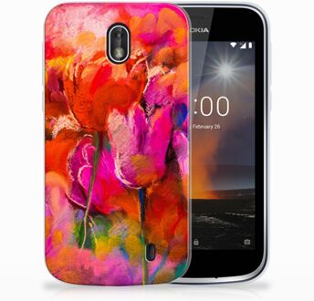 B2Ctelecom Nokia 1 TPU Hoesje Design Tulpen