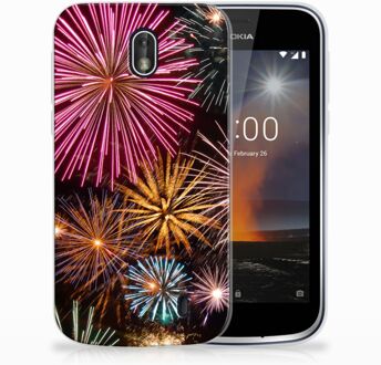 B2Ctelecom Nokia 1 TPU Hoesje Design Vuurwerk