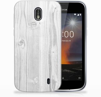 B2Ctelecom Nokia 1 TPU Hoesje Design White Wood