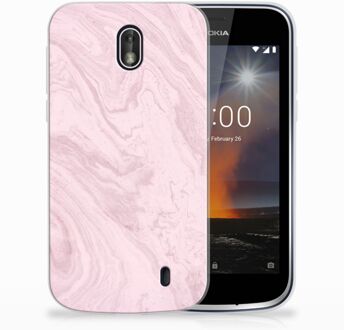 B2Ctelecom Nokia 1 TPU Hoesje Marble Pink