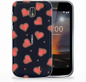 B2Ctelecom Nokia 1 Uniek Design TPU Hoesje Hartjes