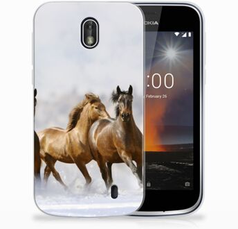 B2Ctelecom Nokia 1 Uniek Design TPU Hoesje Paarden