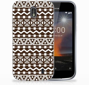 B2Ctelecom Nokia 1 Uniek TPU Hoesje Aztec Brown